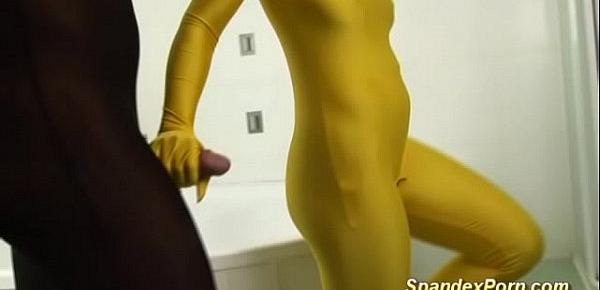  crazy closed spandex catsuit anal